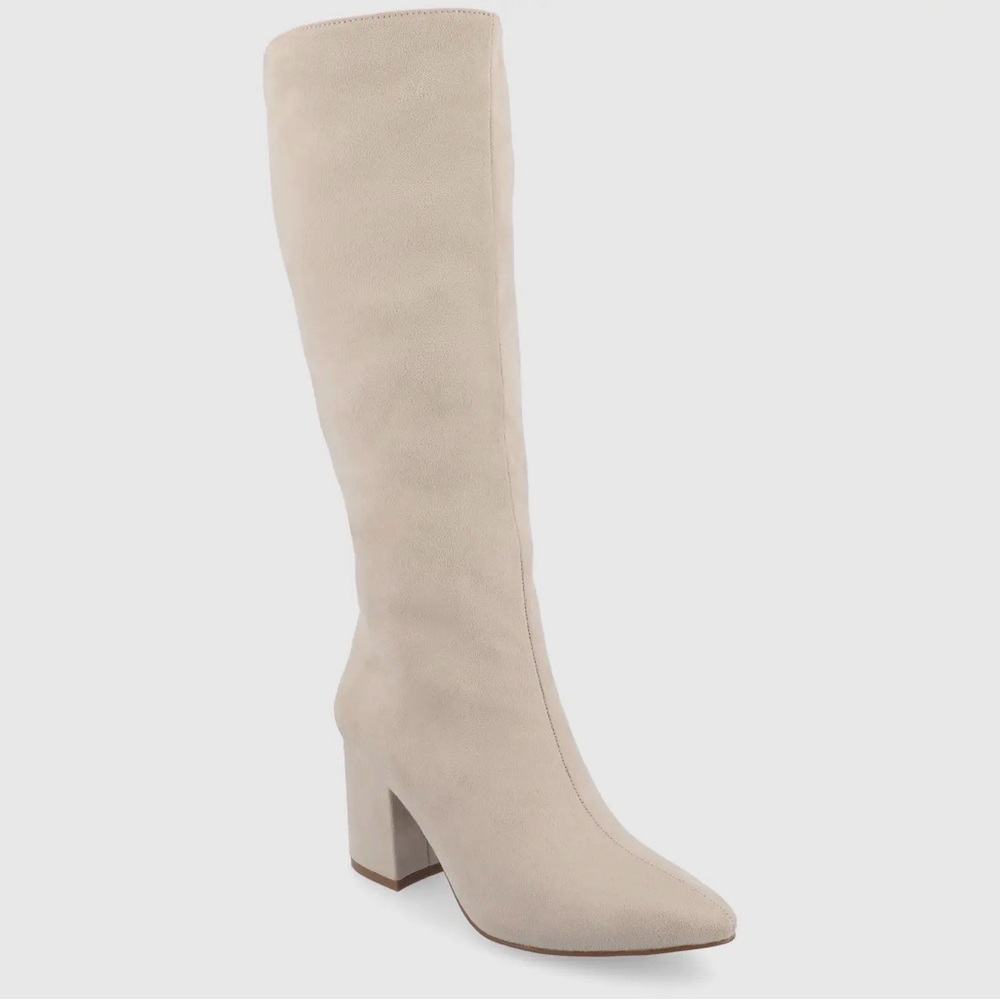 Journee Collection Beige Heeled Boots